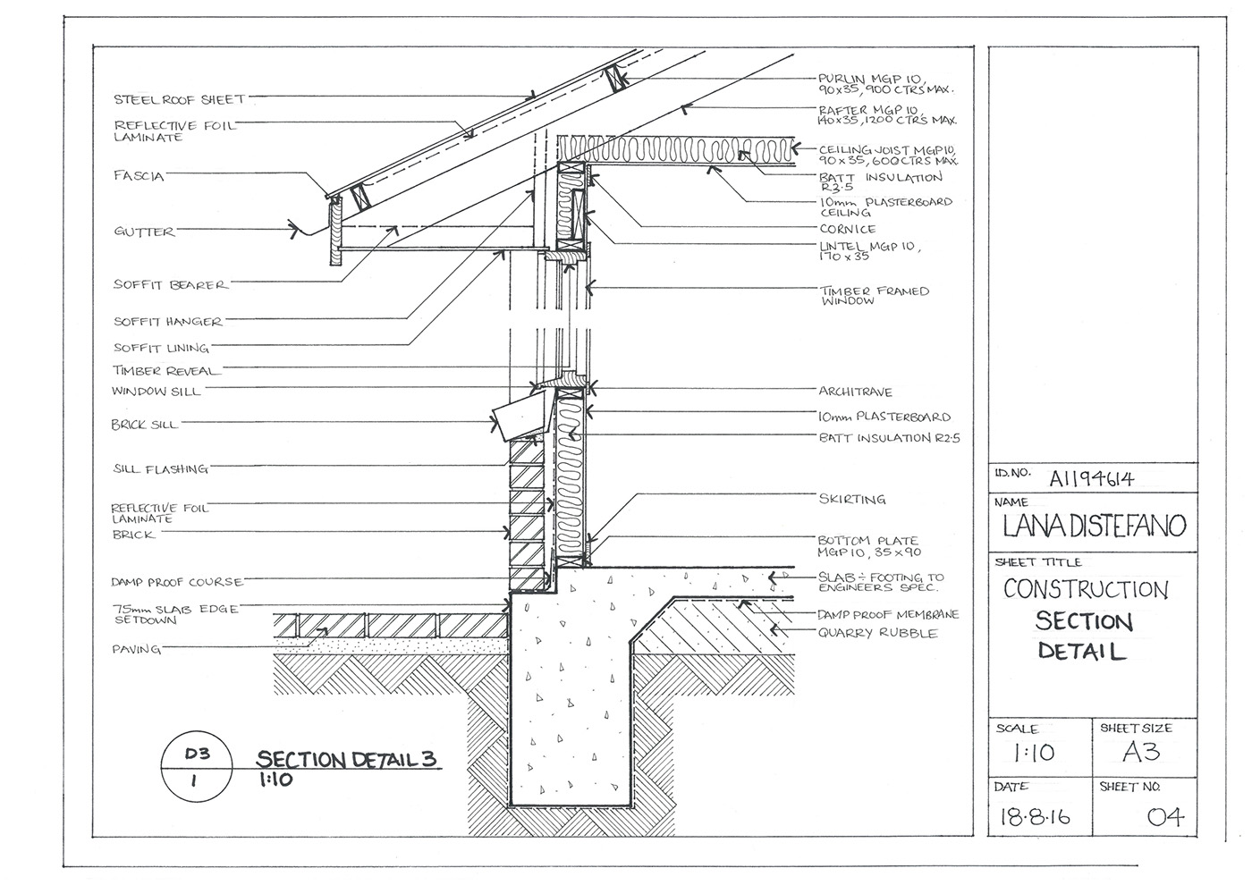 1400x990 Hand Drawn Construction Drawings On Behance - Section Drawing