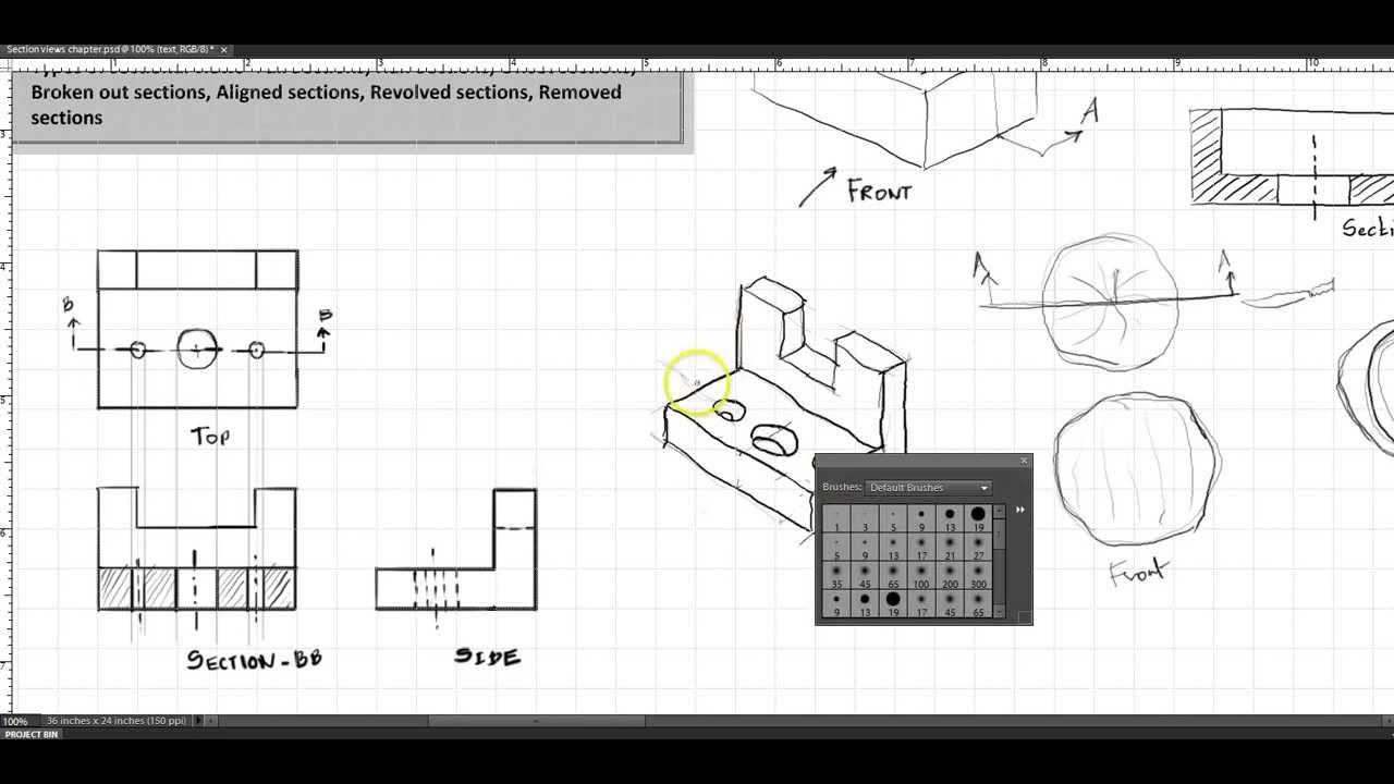 1280x720 section views part - Section Drawing