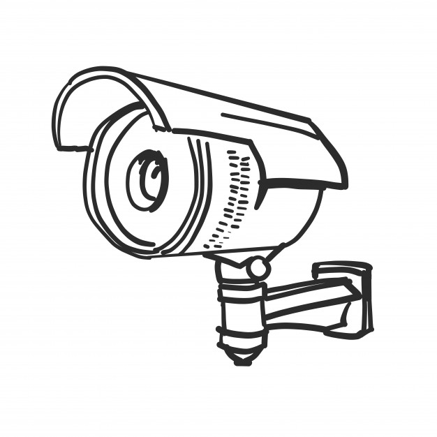626x626 doodle security camera vector free download - Security Camera Drawing