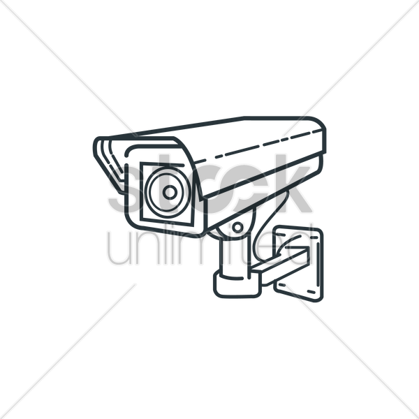 600x600 surveillance camera vector image - Security Camera Drawing