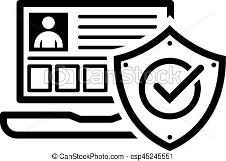450x322 Personal Security Icon Flat Design Business Concept Isolated - Security Drawing