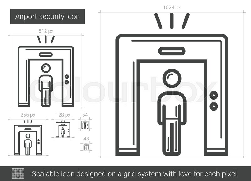 800x576 Airport Security Vector Line Icon Stock Vector Colourbox - Security Drawing