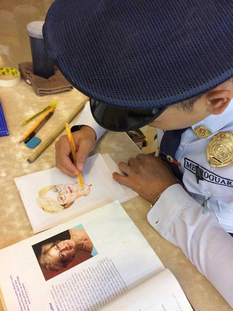 750x1000 security guard artist - Security Guard Drawing