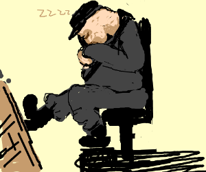 300x250 sleeping fat security guard drawing - Security Guard Drawing