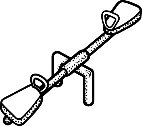 500x442 Seesaw Black And White Line Art Vector Image - Seesaw Drawing