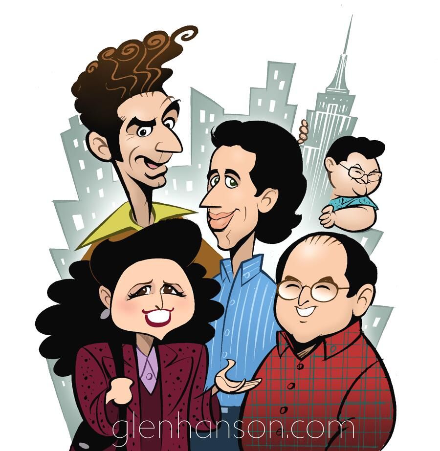 900x923 Seinfeld Cast - Seinfeld Drawing