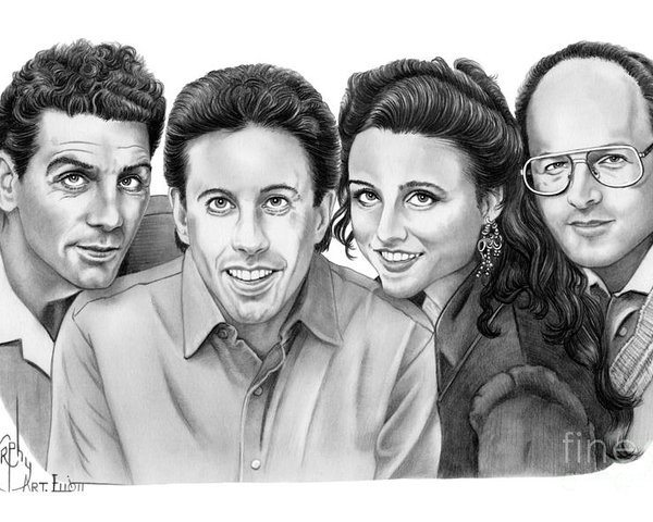 600x480 Seinfeld Cast Poster - Seinfeld Drawing