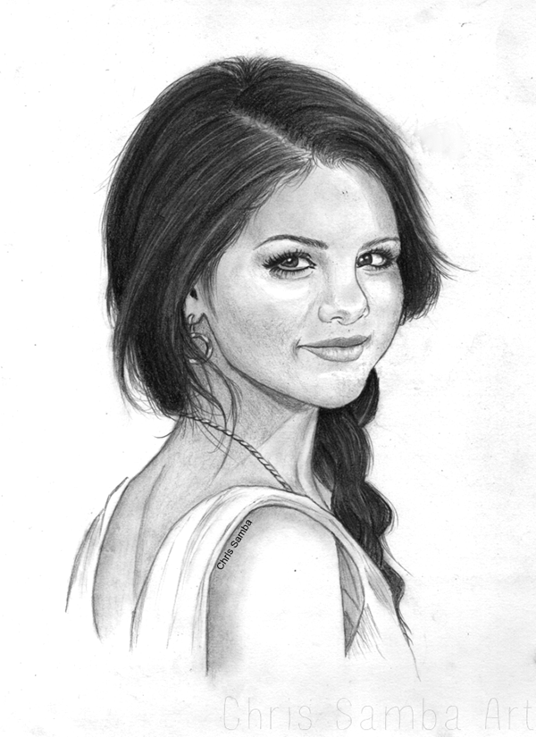 600x825 My Selena Gomez Drawing On Behance - Selena Drawing