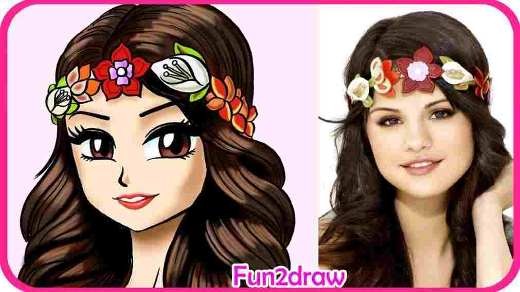 1011x569 how selena gomez cartoon drawing to draw manga anime tutorial cute - Selena Gomez Cartoon Drawing