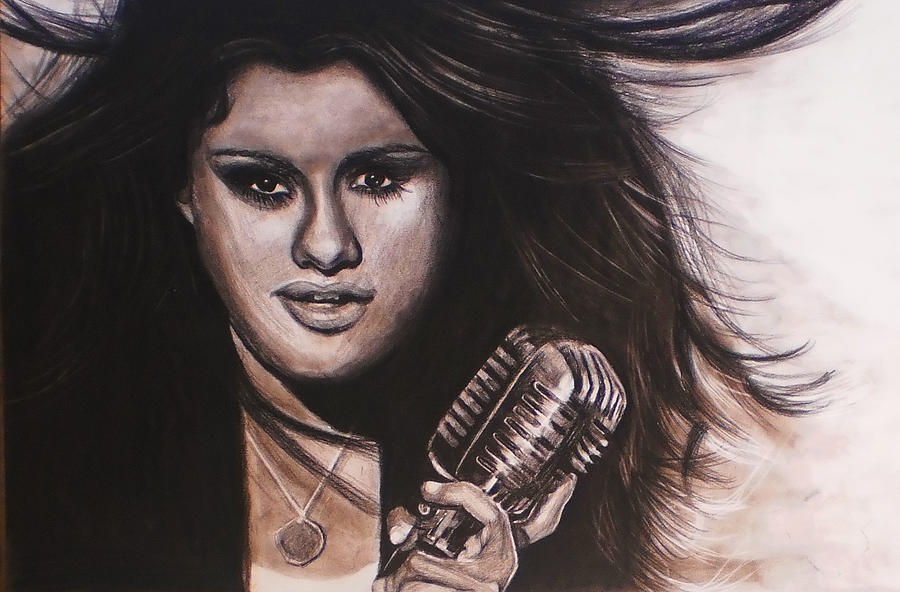 900x592 portrait of selena gomez drawing - Selena Gomez Drawing