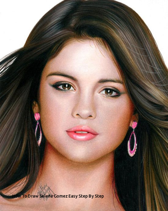 550x692 How To Draw Selena Gomez Easy Step - Selena Gomez Drawing Step By Step