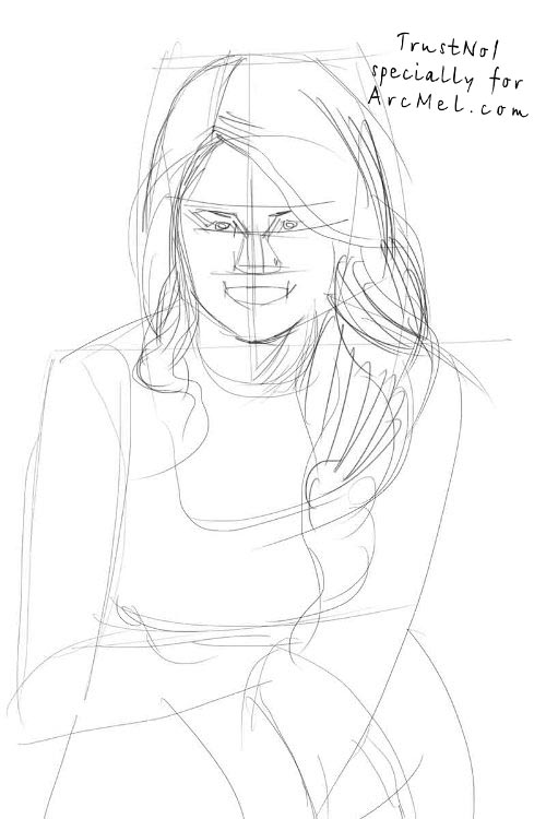 500x750 How To Draw Selena Gomez Step - Selena Gomez Drawing Step By Step