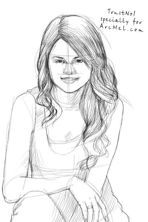 500x750 abc's of drawingpainting portraits - Selena Gomez Drawing Step By Step