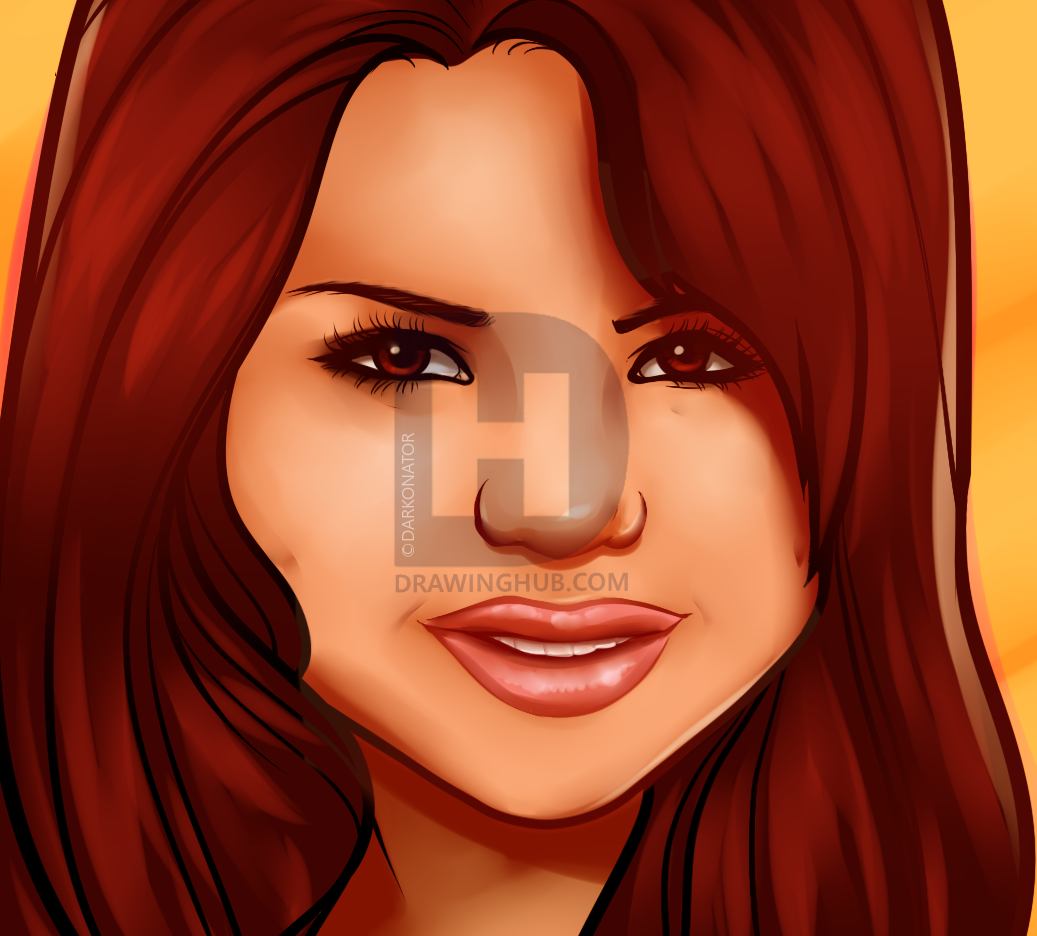 1037x936 How To Draw Selena Gomez, Step - Selena Gomez Drawing Step By Step