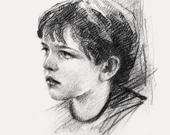 340x270 Charcoal Drawings Illustrations Etsy - Self Image Drawing