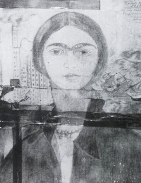492x640 Frida Kahlo's Photos - Self Image Drawing