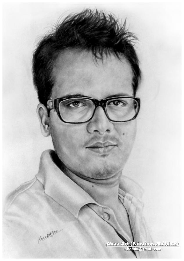 634x900 Self Portrait Drawing - Self Portrait Drawing