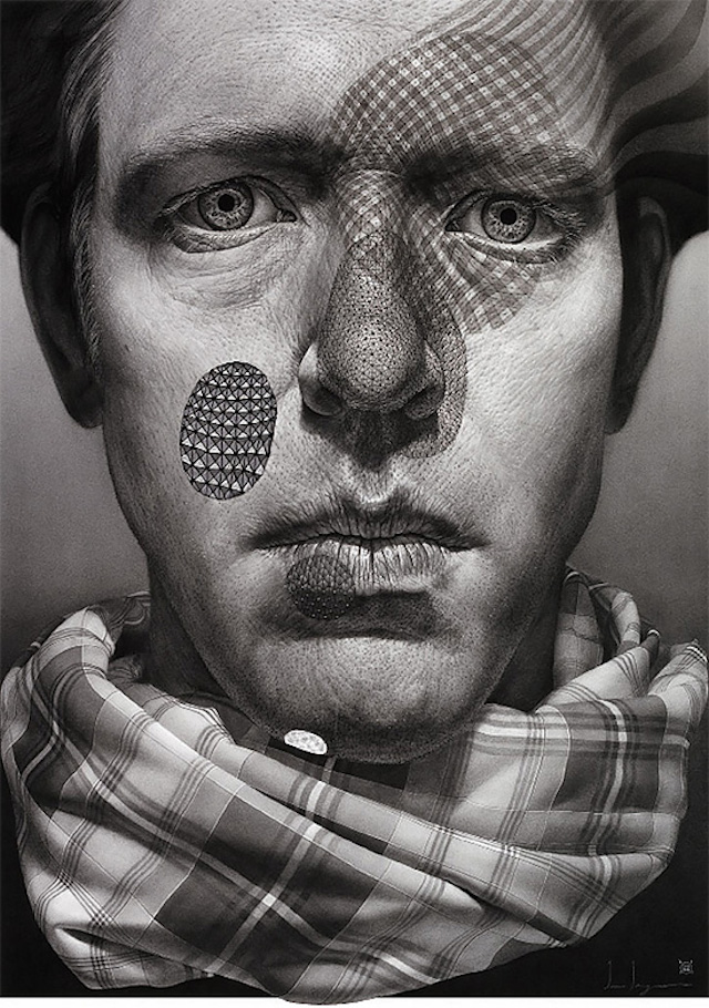 640x910 surreal self portraits drawings fubiz media - Self Portrait Drawing
