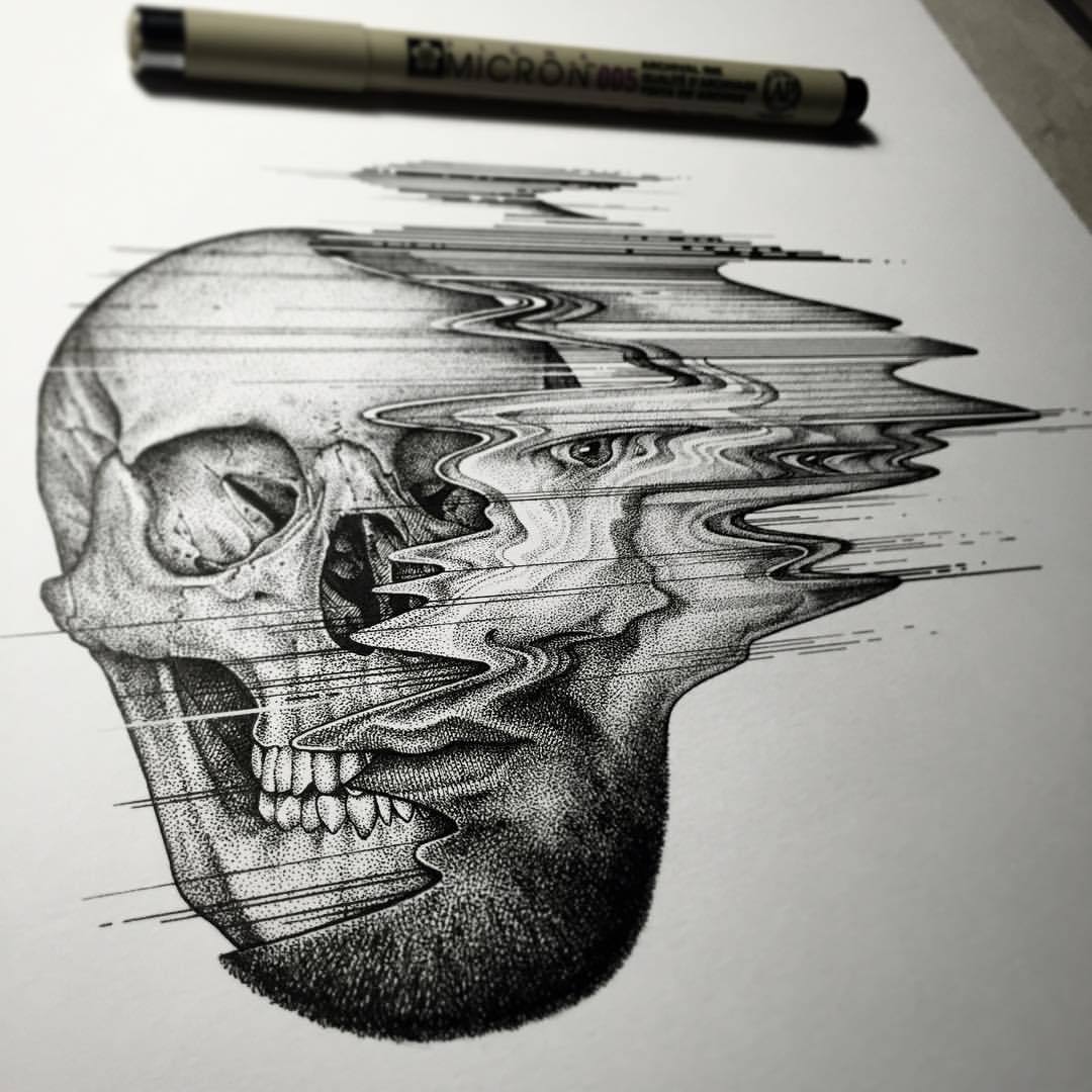 1080x1080 Paul Jackson Artist Glitch Self Portrait Got A Few Ideas - Self Portrait Ideas Drawing