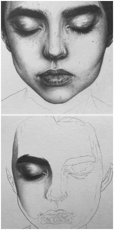 236x475 Realistic Portrait Drawing Tutorial Beautiful Best Pencil - Self Portrait Ideas Drawing
