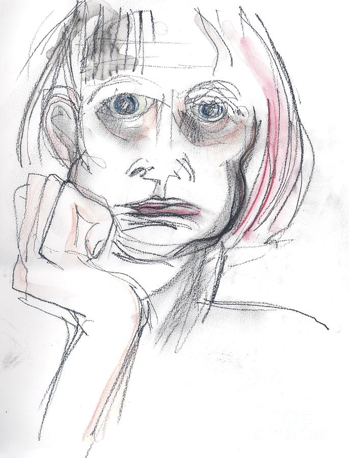 685x900 thoughtful - Selfie Drawing