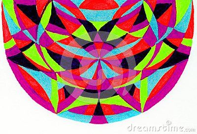 400x272 a hand drawing of a half circle pattern colored - Semi Circle Drawing