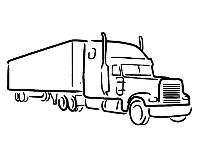 Semi Truck Outline Drawing at PaintingValley.com | Explore collection