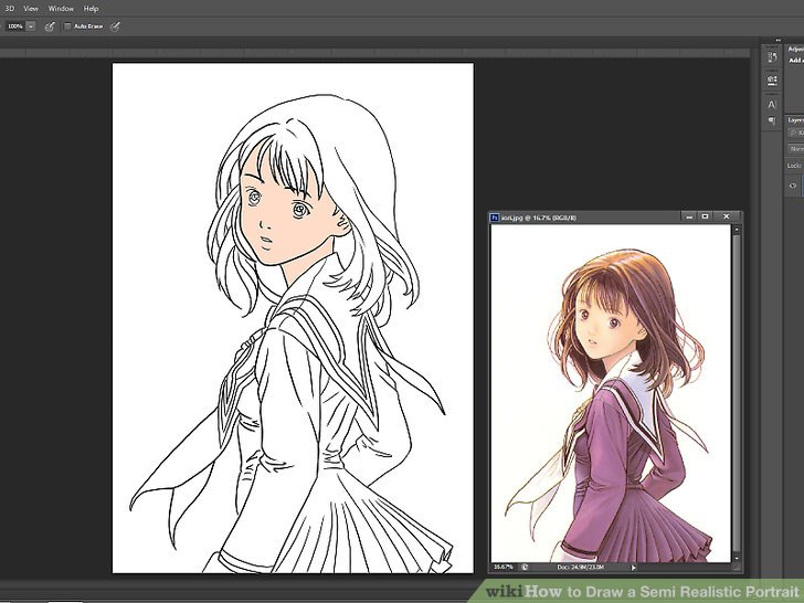 728x546 How To Draw A Semi Realistic Portrait - Semi Drawing