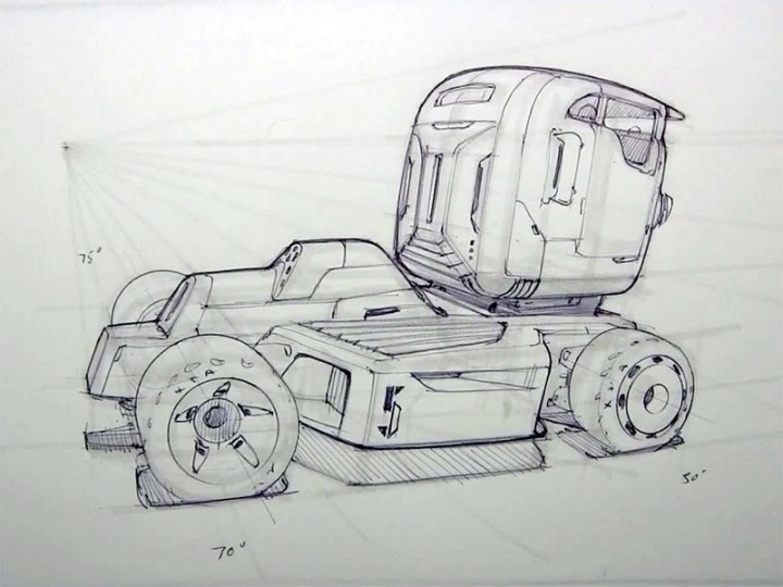 720x540 How To Draw A Sci Fi Semi Truck - Semi Drawing