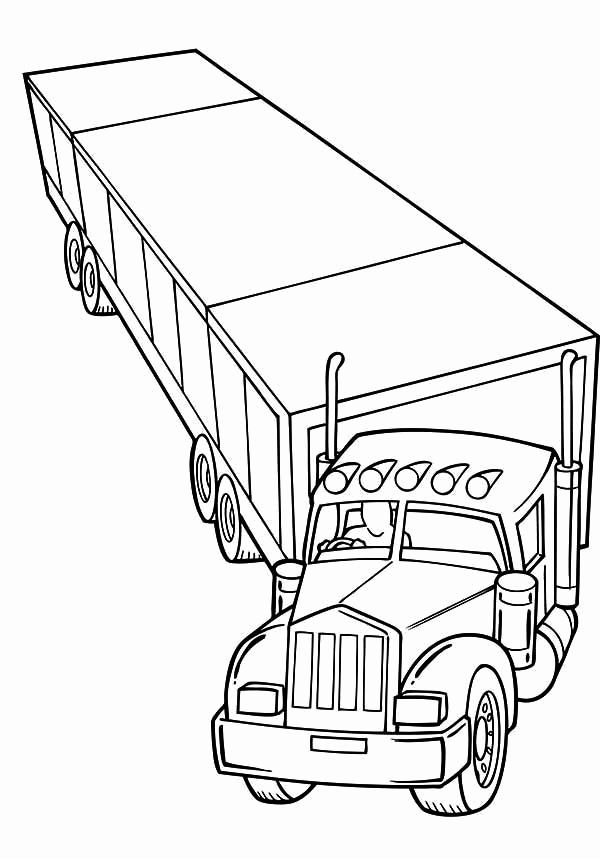 600x859 Semi Truck Coloring Pages Fresh Diesel Truck Coloring Pages Semi - Semi Drawing