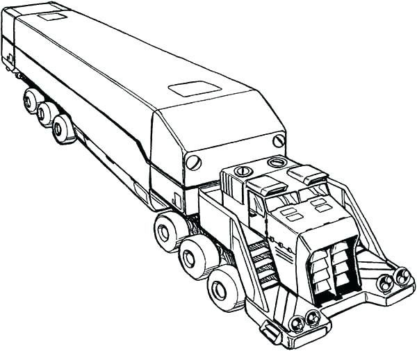 600x505 Semi Truck Drawing At Free For Personal Use Semi Big Truck - Semi Drawing