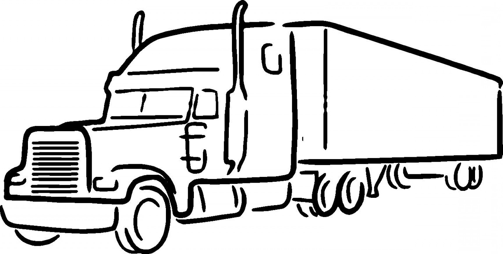 1728x873 Semi Truck Drawing Inspirational Vector Isolated Black On White - Semi Drawing