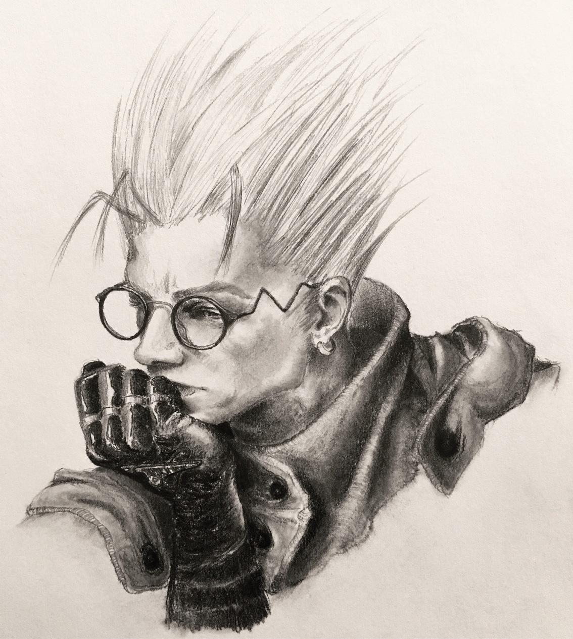 1134x1266 My Semi Realistic Drawing Of Vash The Stampede! Trigun - Semi Realistic Drawing