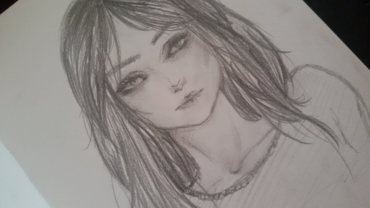 1280x720 Semi Realistic Girl Speed Drawing - Semi Realistic Drawing