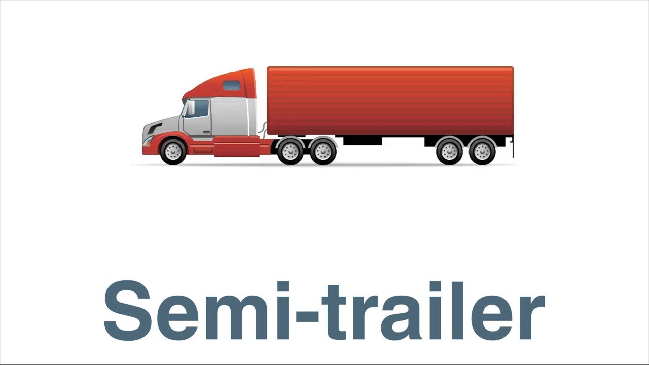 1280x720 learning tv for kids drawing cargo ship, van, utility truck, semi - Semi Trailer Drawing