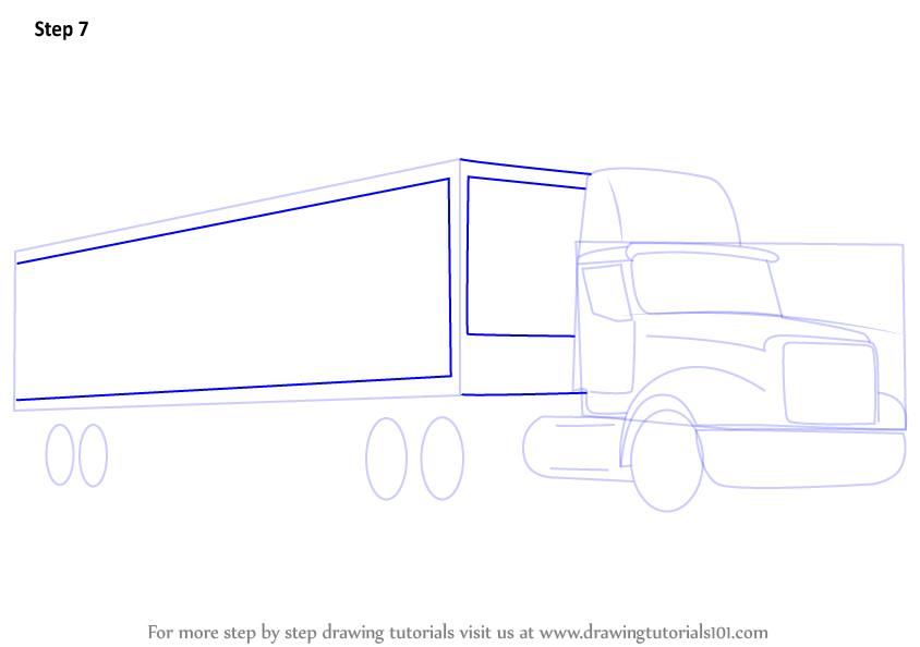 844x594 Learn How To Draw A Truck And Trailer - Semi Truck Drawing