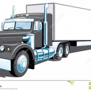 300x300 Semi Truck Drawing Inspirational Vector Isolated Black On White - Semi Truck Drawing