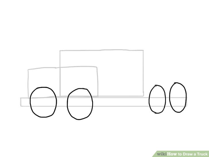 728x546 Easy Ways To Draw A Truck - Semi Truck Drawing