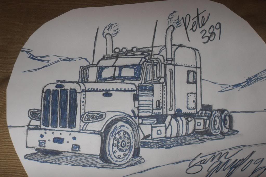 1023x682 truck drawings truckmodshop semi truck drawings peterbilt - Semi Truck Drawing