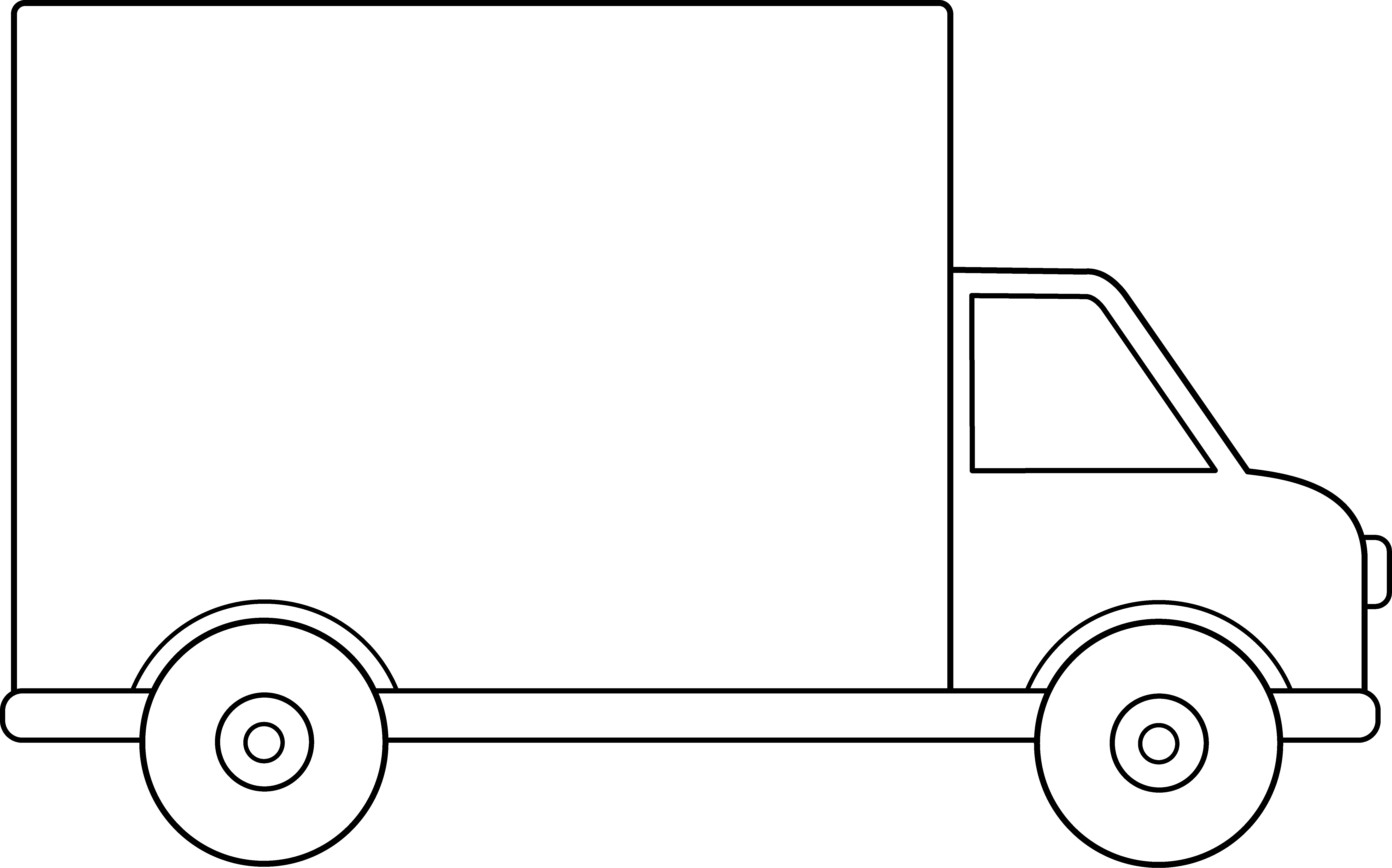 6721x4192 Semi Drawing Outline Transparent Png Clipart Free Download - Semi Truck Line Drawing