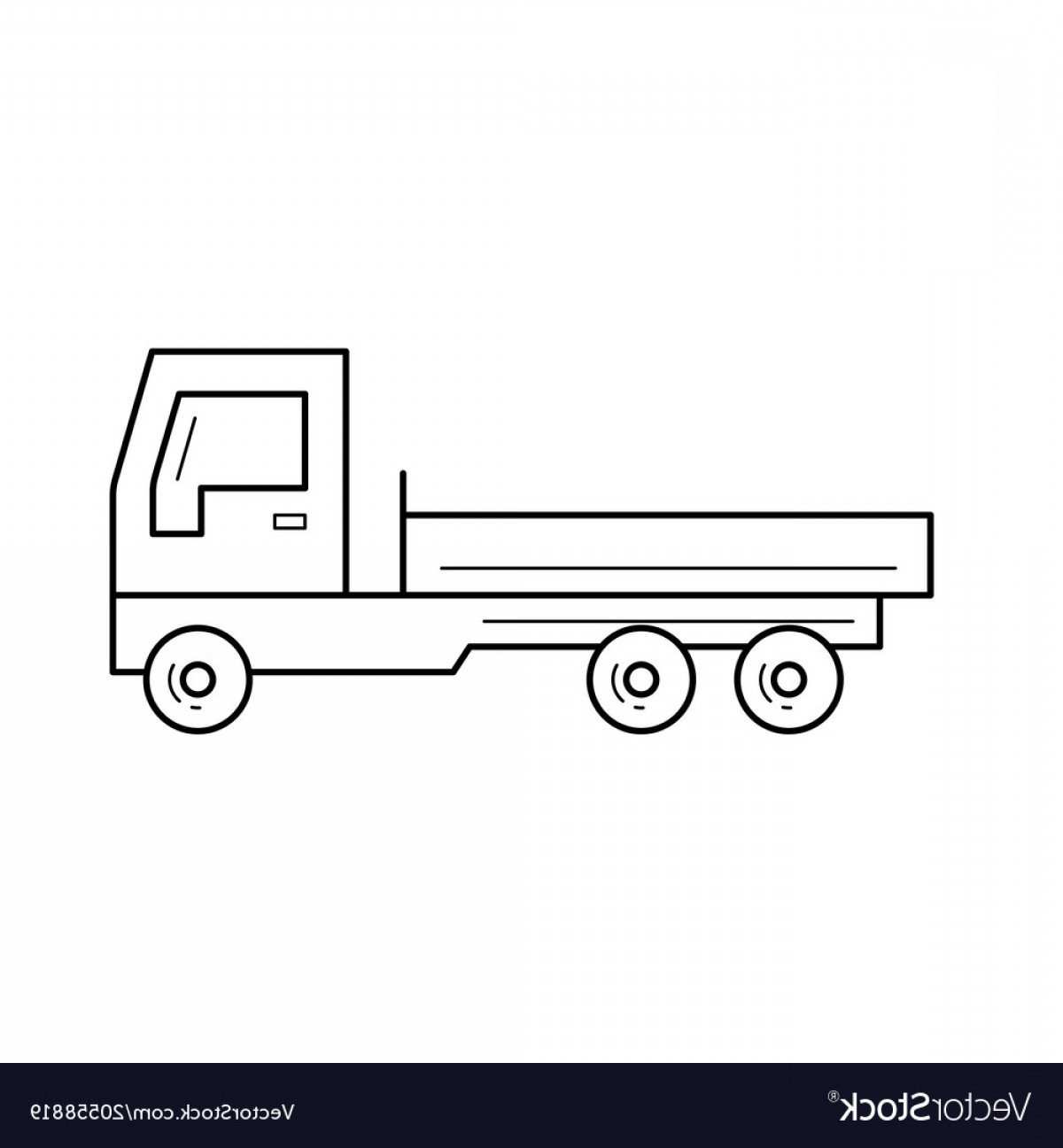 1200x1296 flat bed truck line icon vector lazttweet - Semi Truck Line Drawing