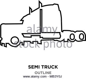 348x320 Gallery Semi Truck Outline - Semi Truck Outline Drawing