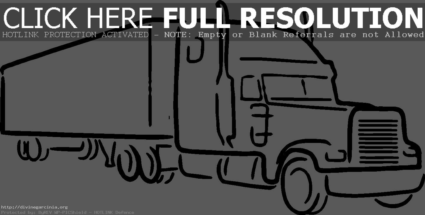 1440x728 Semi Truck Clipart Clip Art Images - Semi Truck Outline Drawing