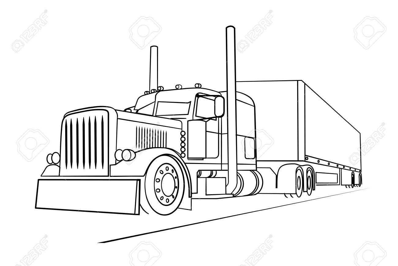 Free Free 292 Svg Simple Semi Truck Outline SVG PNG EPS DXF File