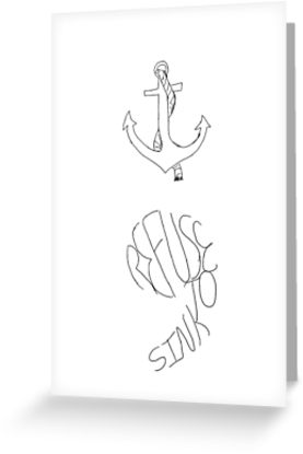 277x415 Refuse To Sink Semicolon Greeting Cards - Semicolon Drawing