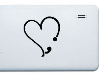 340x270 Semicolon Heart Etsy - Semicolon Drawing