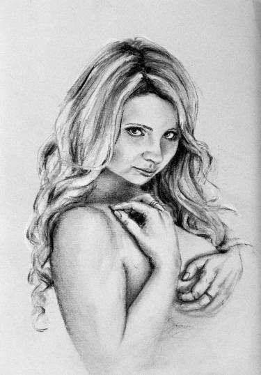 375x538 breanna potten sensual portrait drawing - Sensual Drawings