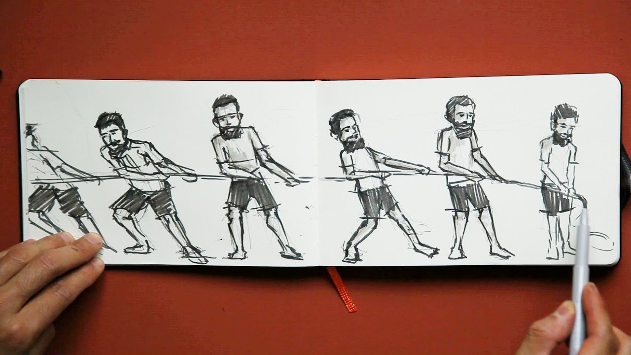 1280x720 sketchbook tip drawing from memory an action pose sequence - Sequence Drawing