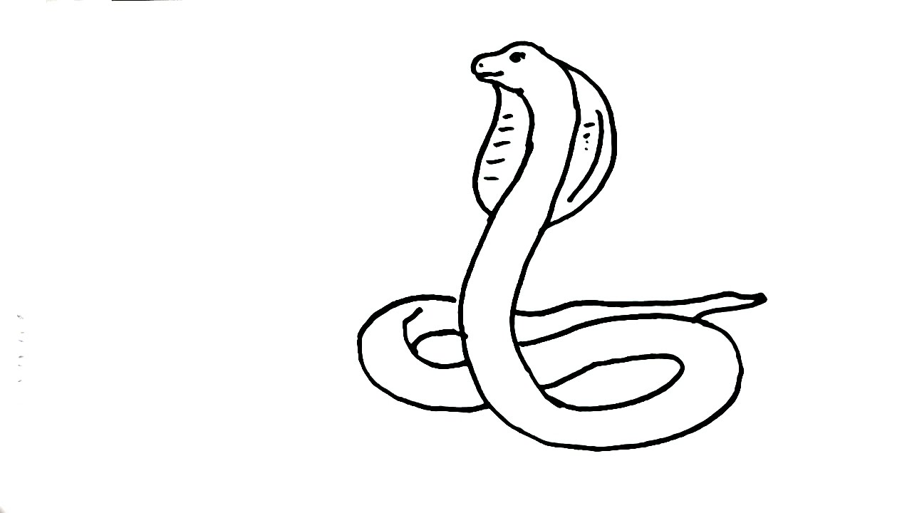 1280x720 how to draw snake king cobra in easy steps for children - Serpent Drawing