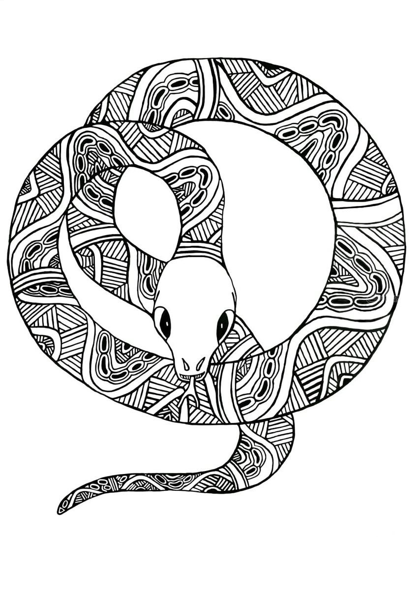 850x1202 serpent digital art computer art, drawings sketch - Serpent Drawing